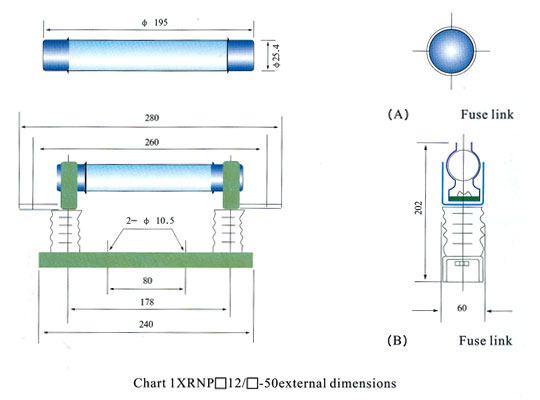 Voltage mutual conductor' High-voltage limit-current fuse for protection